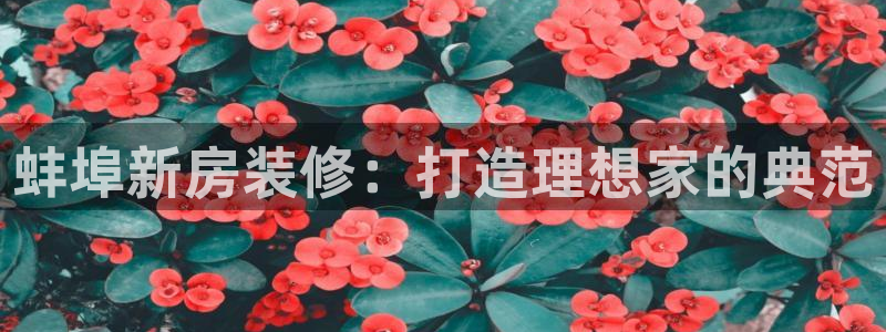 威九国际黄威尼斯：蚌埠新房装修：打造理想家的典范