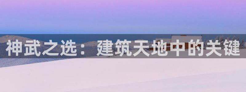 威九国际新：神武之选：建筑天地中的关键