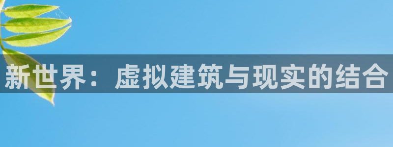 威九国际网站进入产品中心：新世界：虚拟建筑与现实的结合