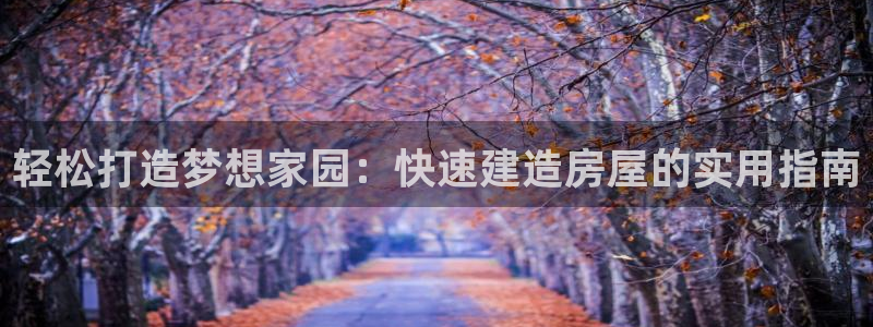 威九国际取款不会被骗吧是真的吗：轻松打造梦想家园：快速建造房屋的实用指南