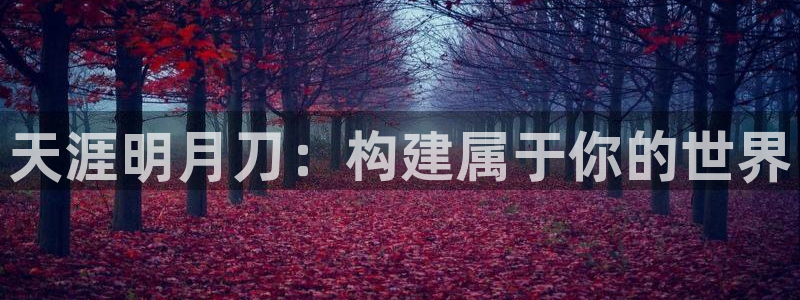 威九国际com：天涯明月刀：构建属于你的世界